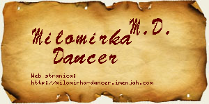 Milomirka Dancer vizit kartica